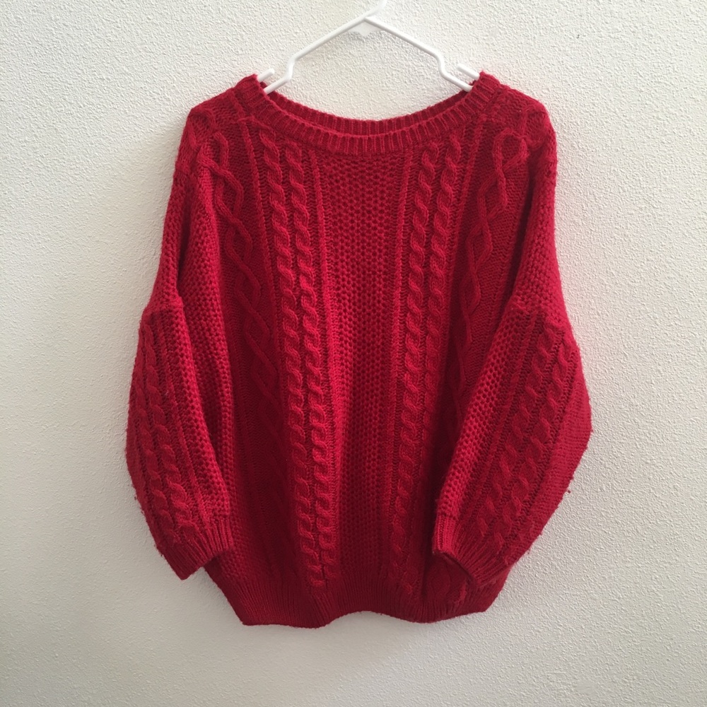 Red Slouchy Winter Sweater